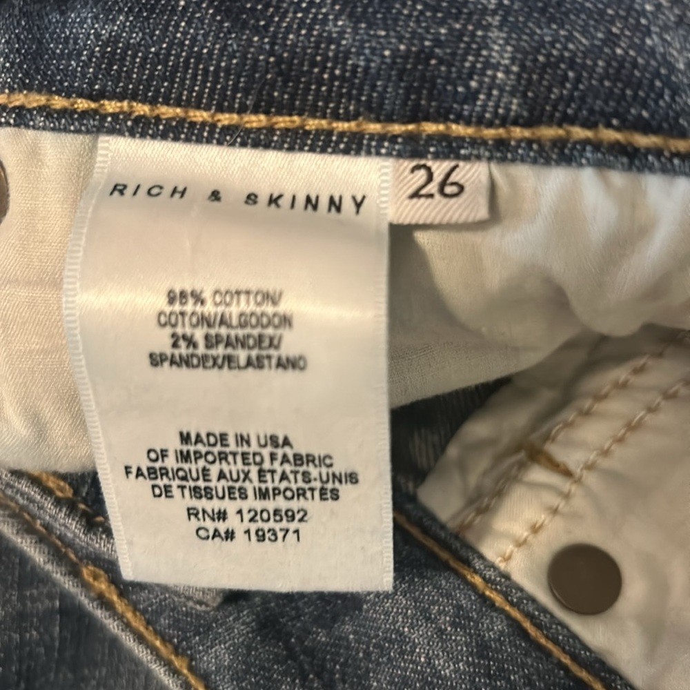 Rich & Skinny Jeans Size 26 Blue Denim - Picture 7 of 7